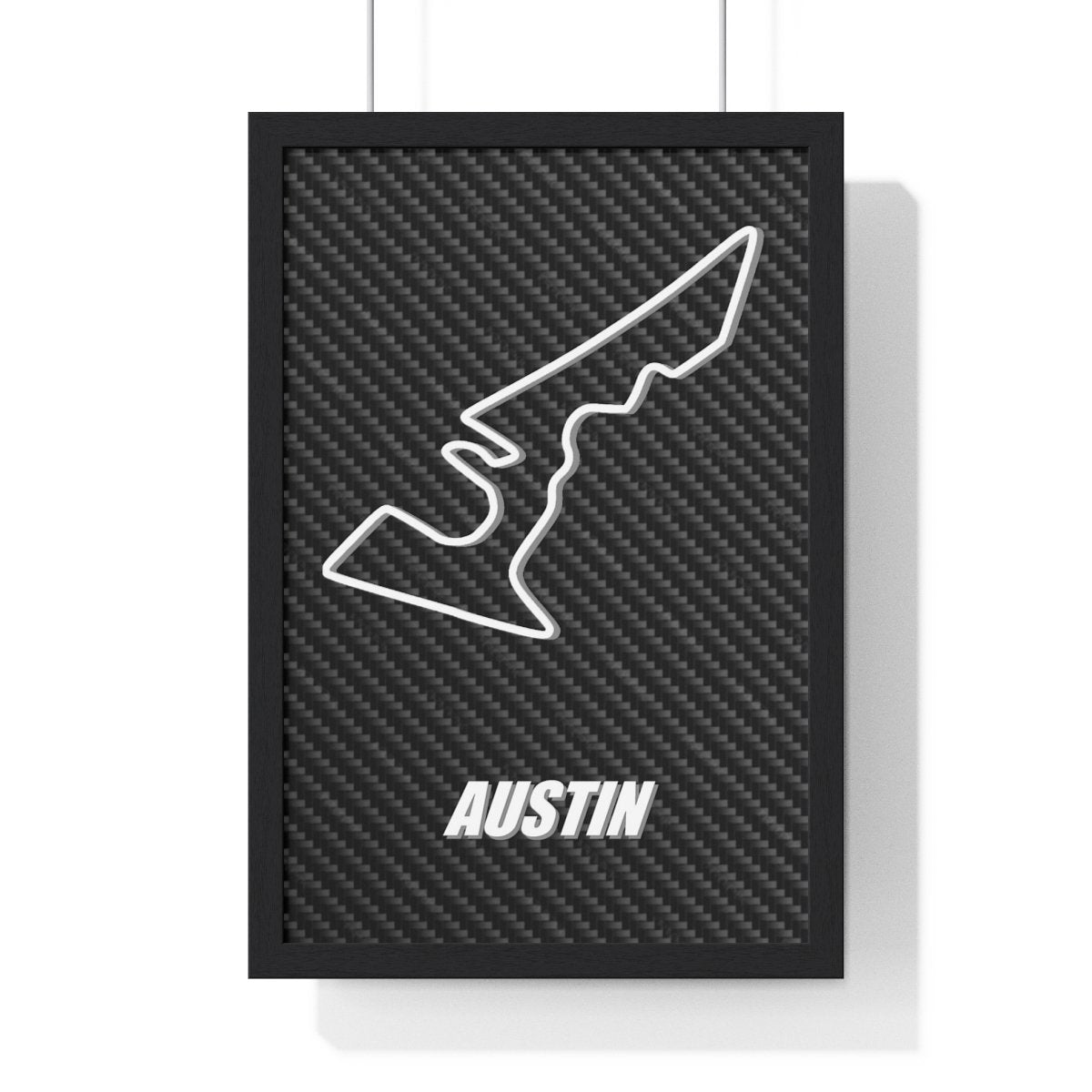 Circuit of The Americas Framed Poster - Austin Texas Race Track Framed Print - Carbon Fiber Style