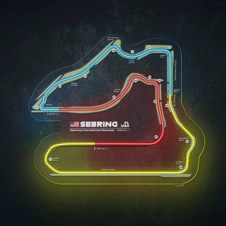 Sebring Raceway Circuit Led Wall Light